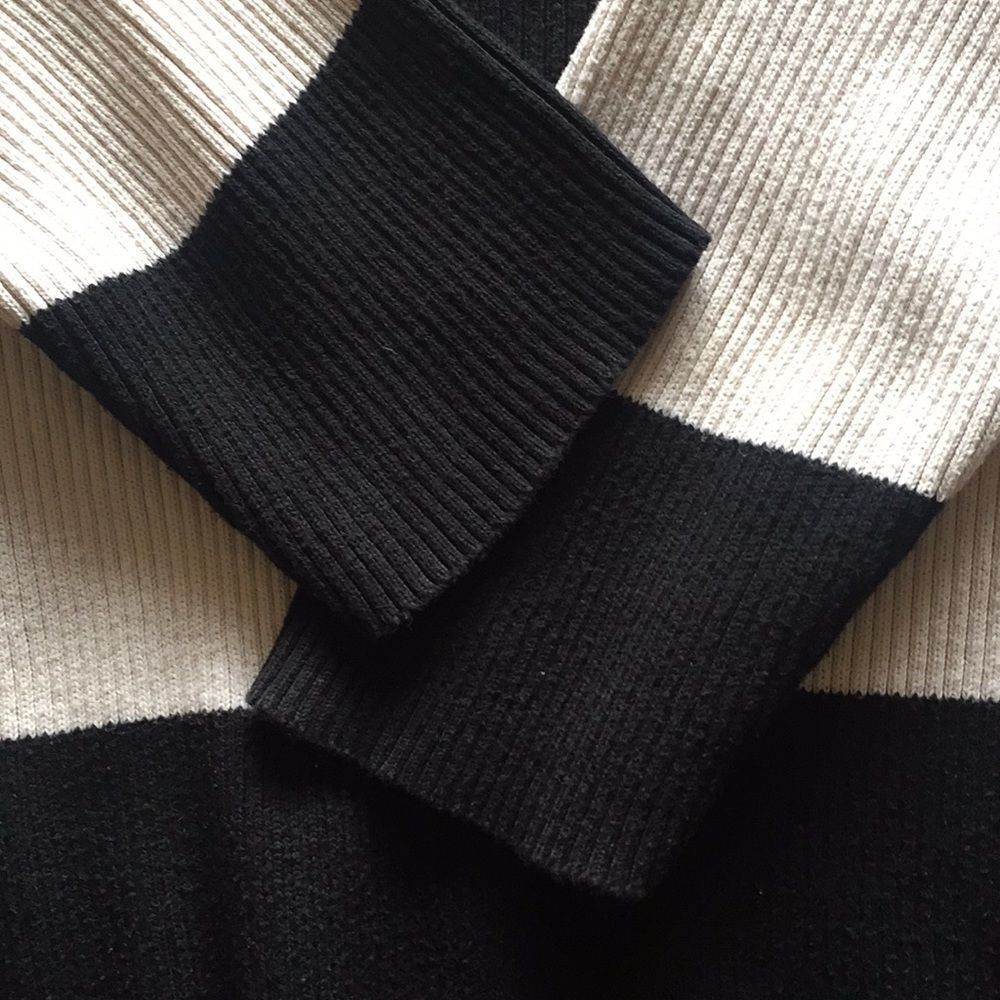 Rafaella cotton sweater black white stripe size L - Picture 4 of 8